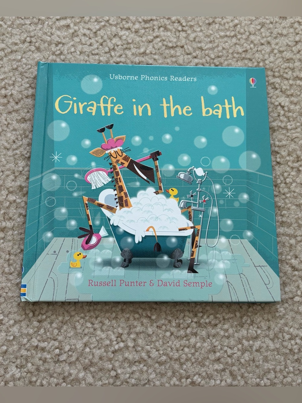Giraffe in the Bath - Teal Children’s Picture Hardback Book